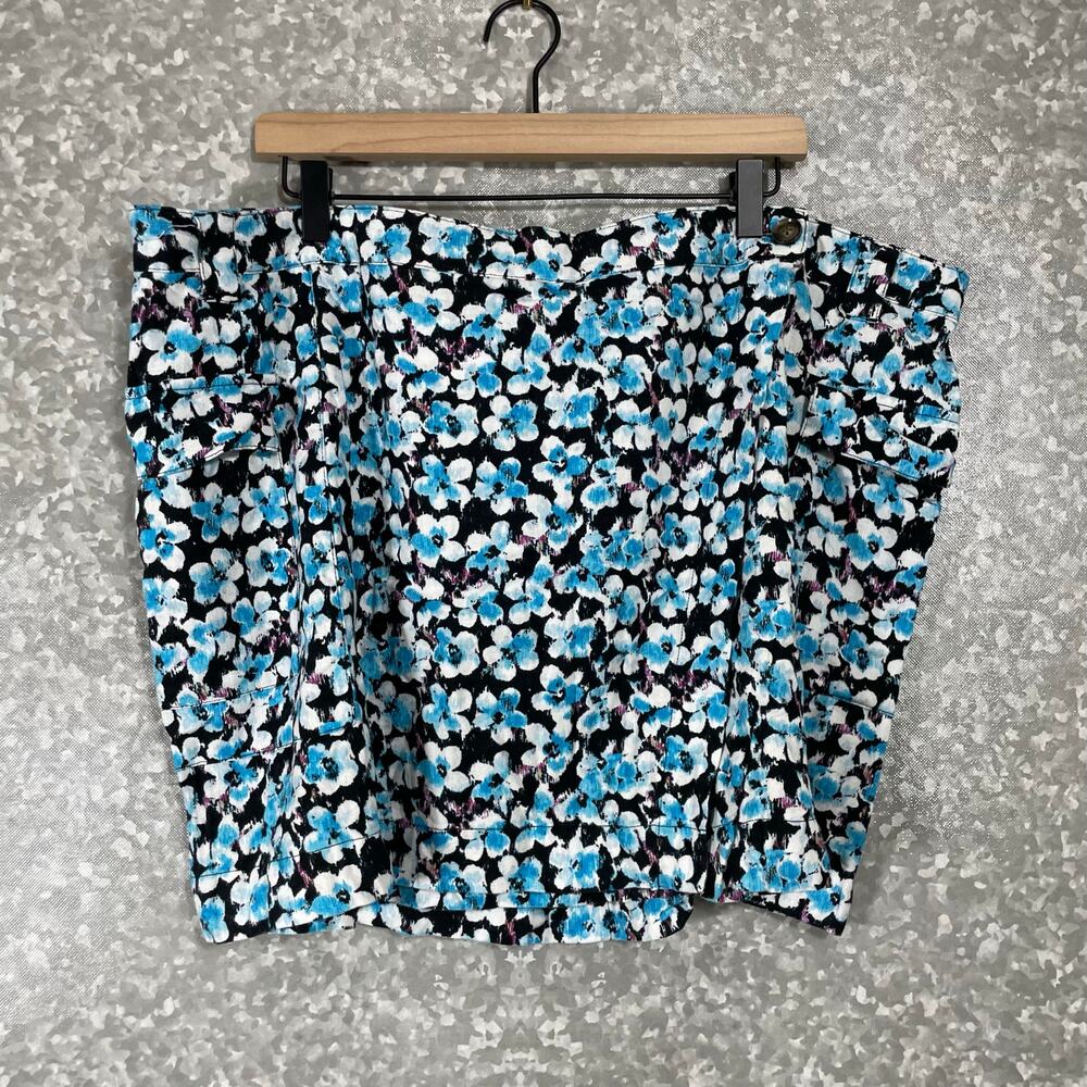 Future Collective Women's Plus Size Blue & Black Cargo Wrap Mini Skirt - Size 22